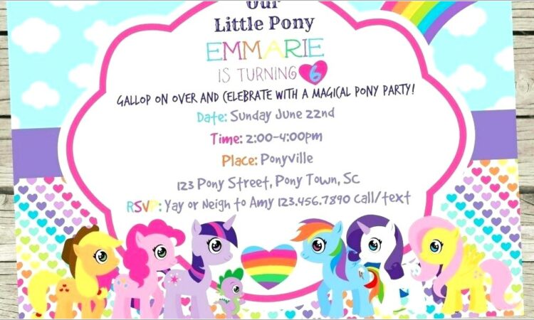 My Little Pony Birthday Invitation Card Template