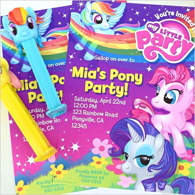 My Little Pony Birthday Invitations Personalized Free