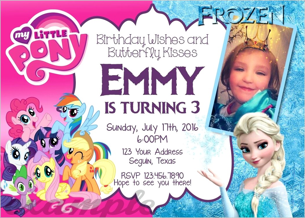 My Little Pony Birthday Invitations Personalized