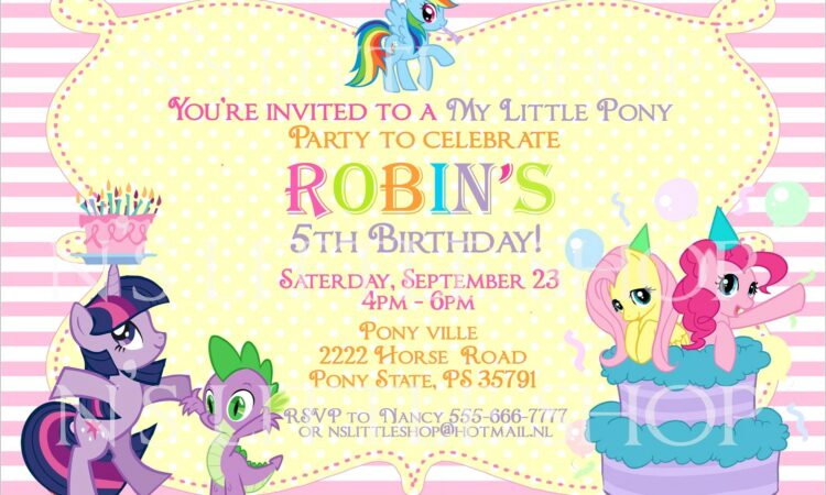 My Little Pony Blank Invitations