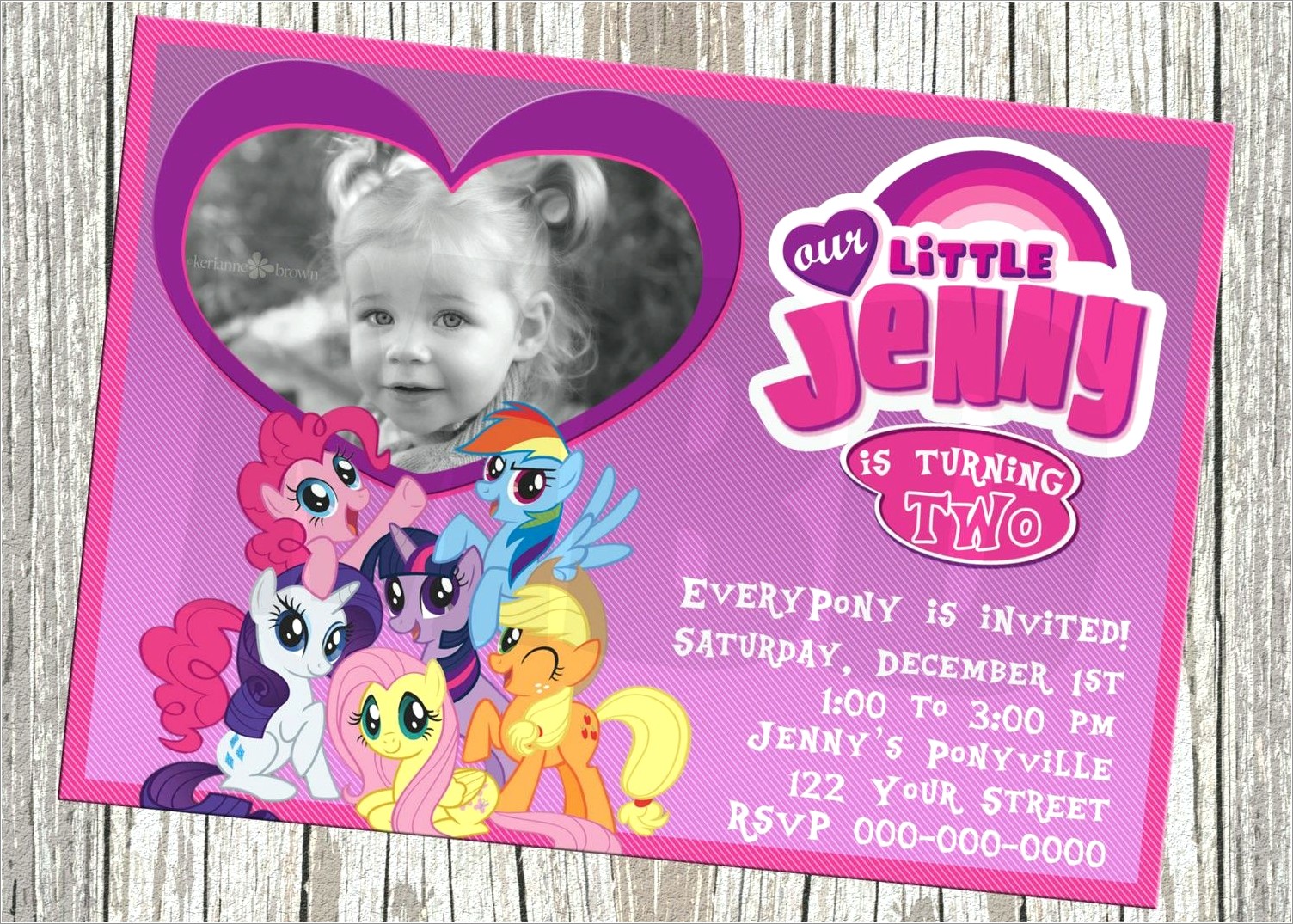 My Little Pony Photo Birthday Invitations