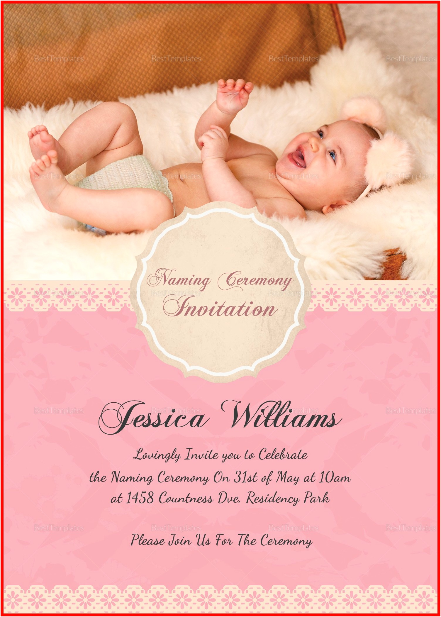 Naming Ceremony Invitation Template Free Download