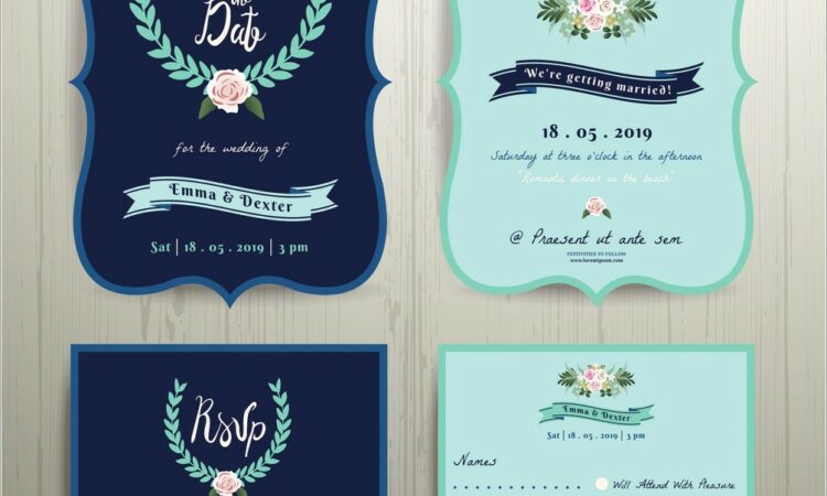 Navy Blue Invitation Card