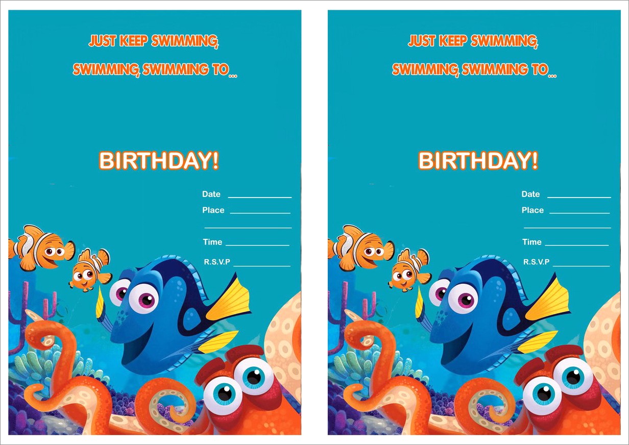 Nemo Birthday Invitation Template