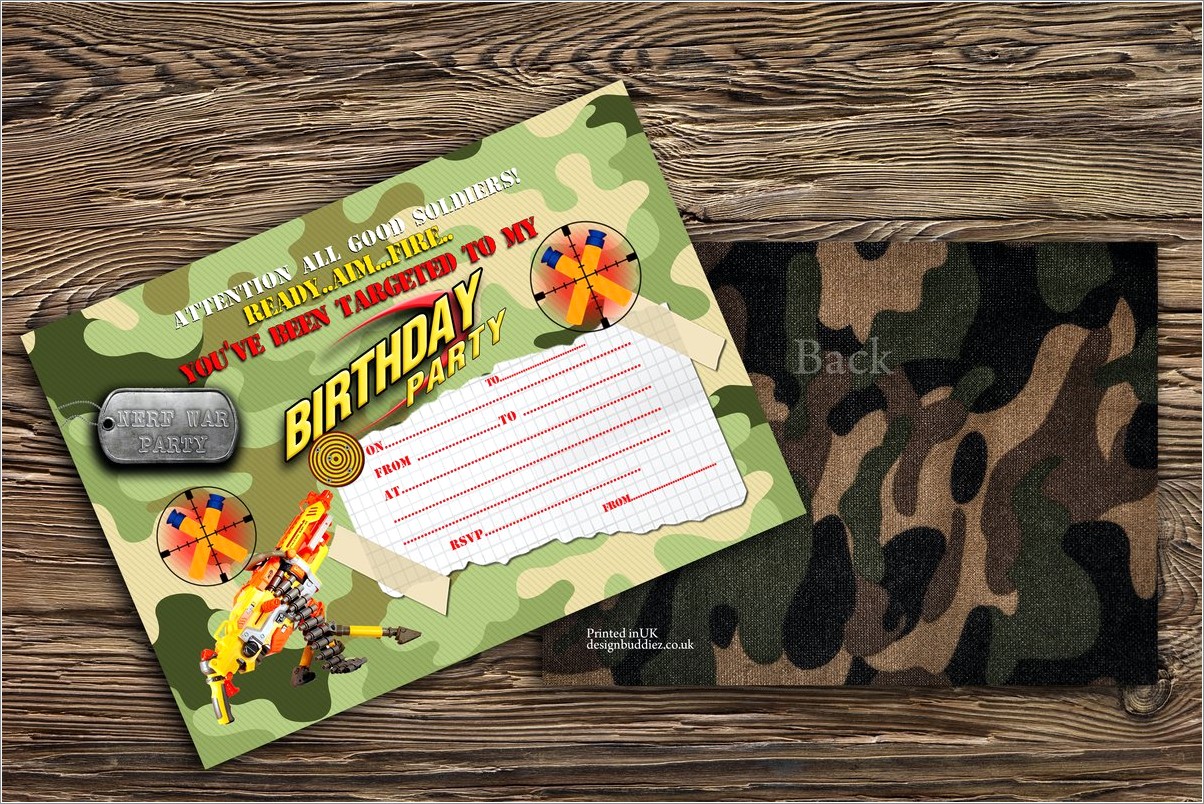 Nerf Battle Birthday Invitations