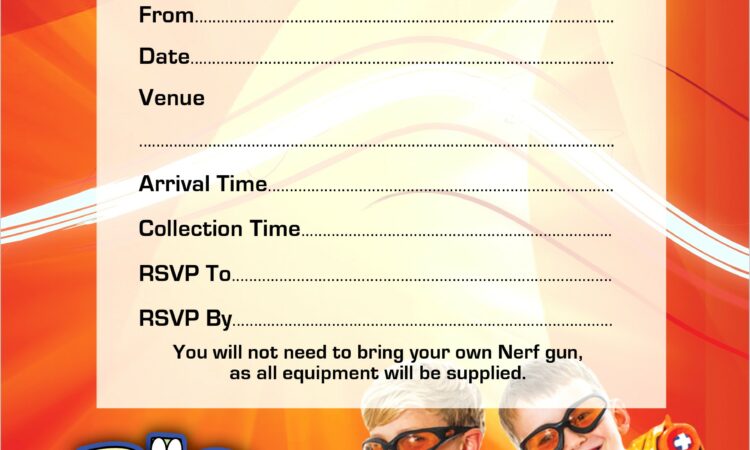 Nerf Gun Invitations Templates