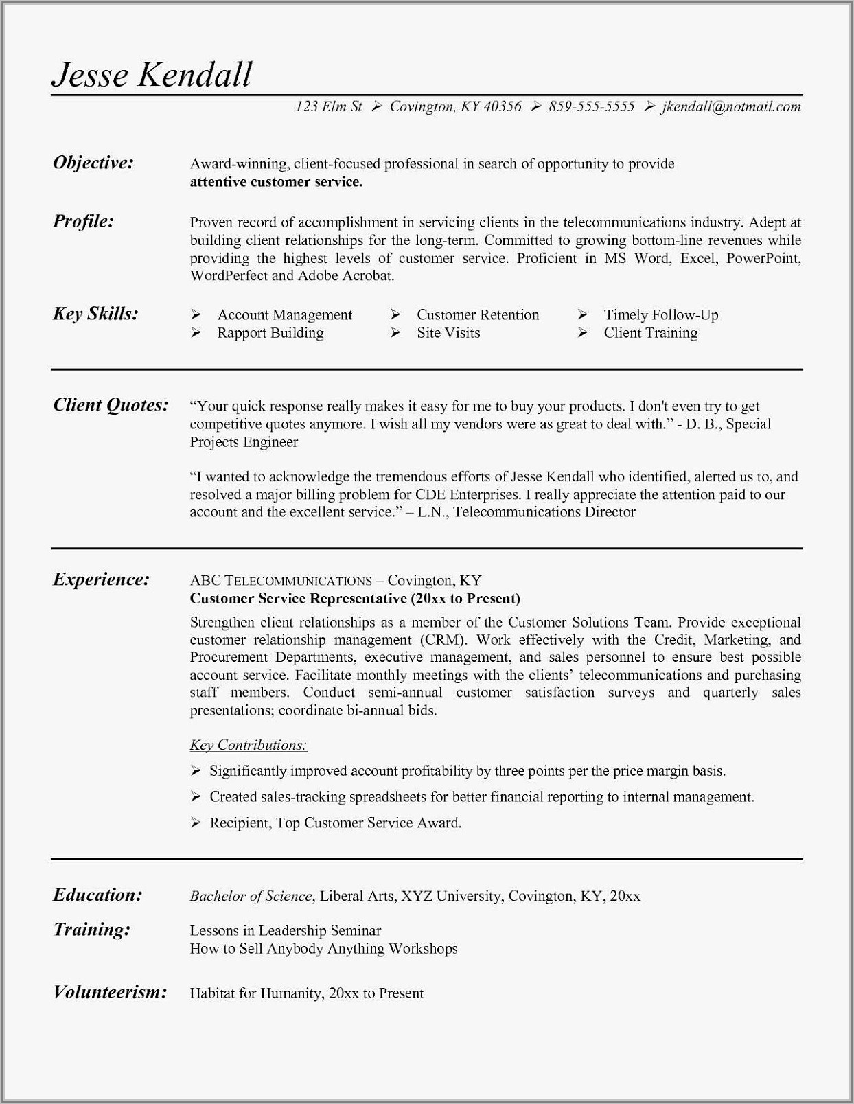 New Updated Resume Format For Freshers