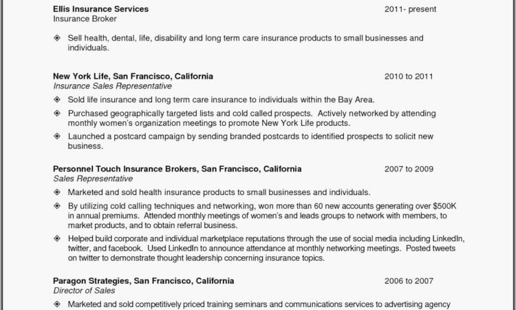 New York Life Insurance Agent Resume