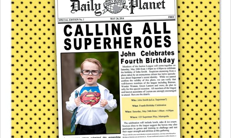 Newspaper Birthday Invitation Template Free