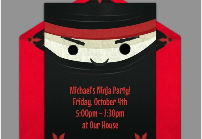 Ninja Birthday Invitation Template Free