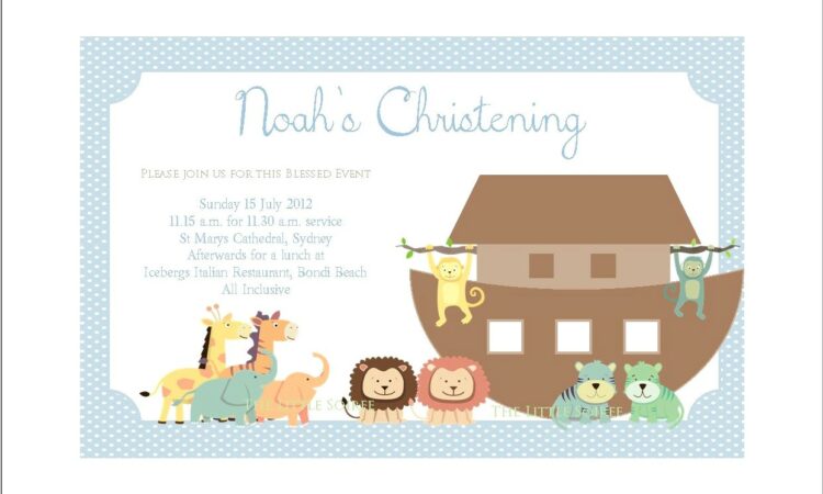 Noahs Ark Baptism Invitation