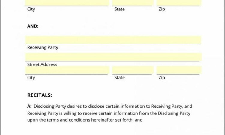 Non Disclosure Agreement Template New Zealand