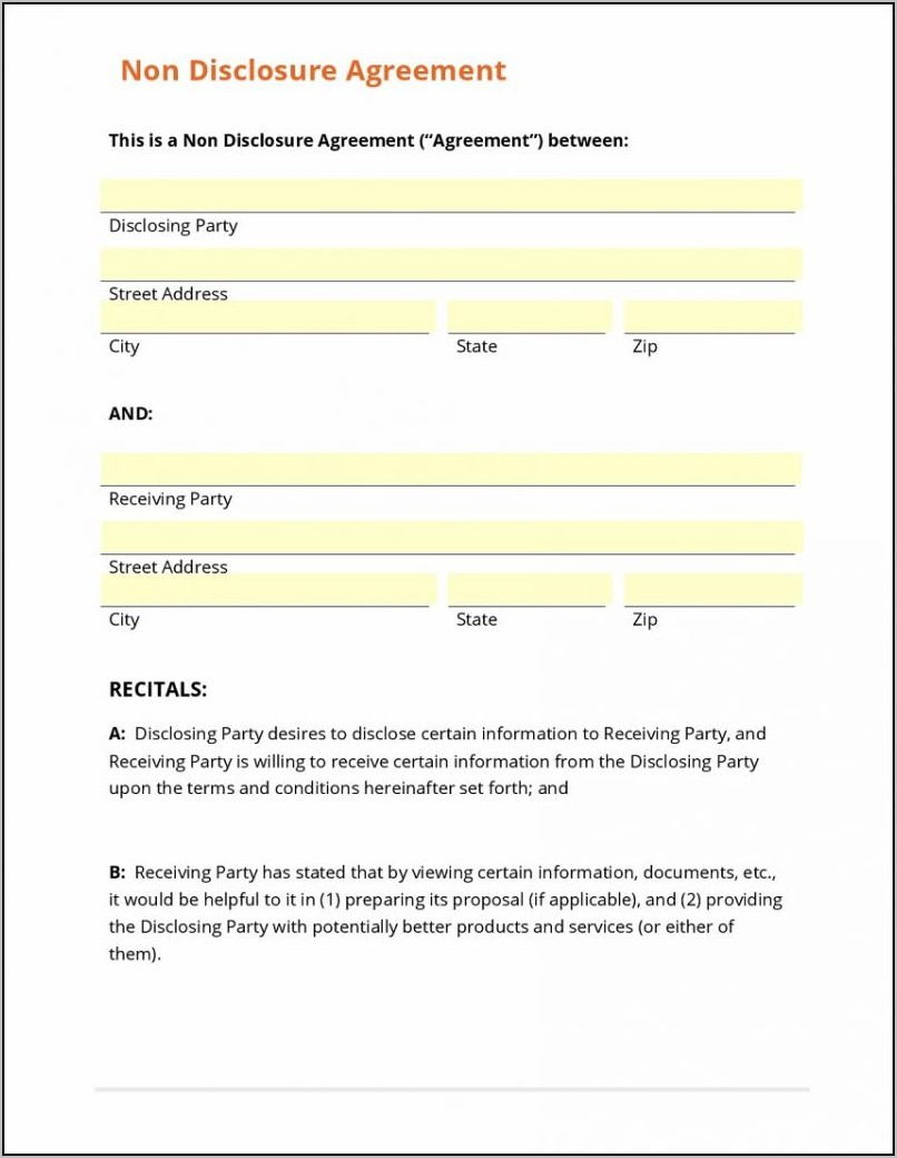 Non Disclosure Agreement Template New Zealand