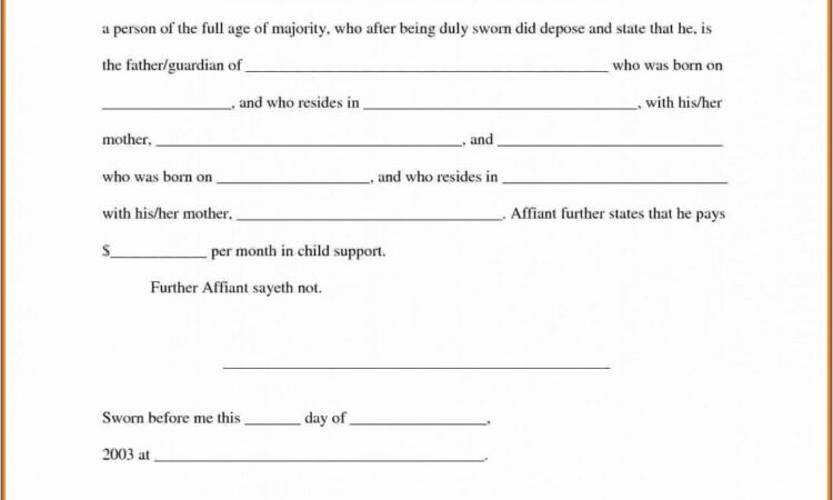 Notarized Child Support Agreement Letter Template