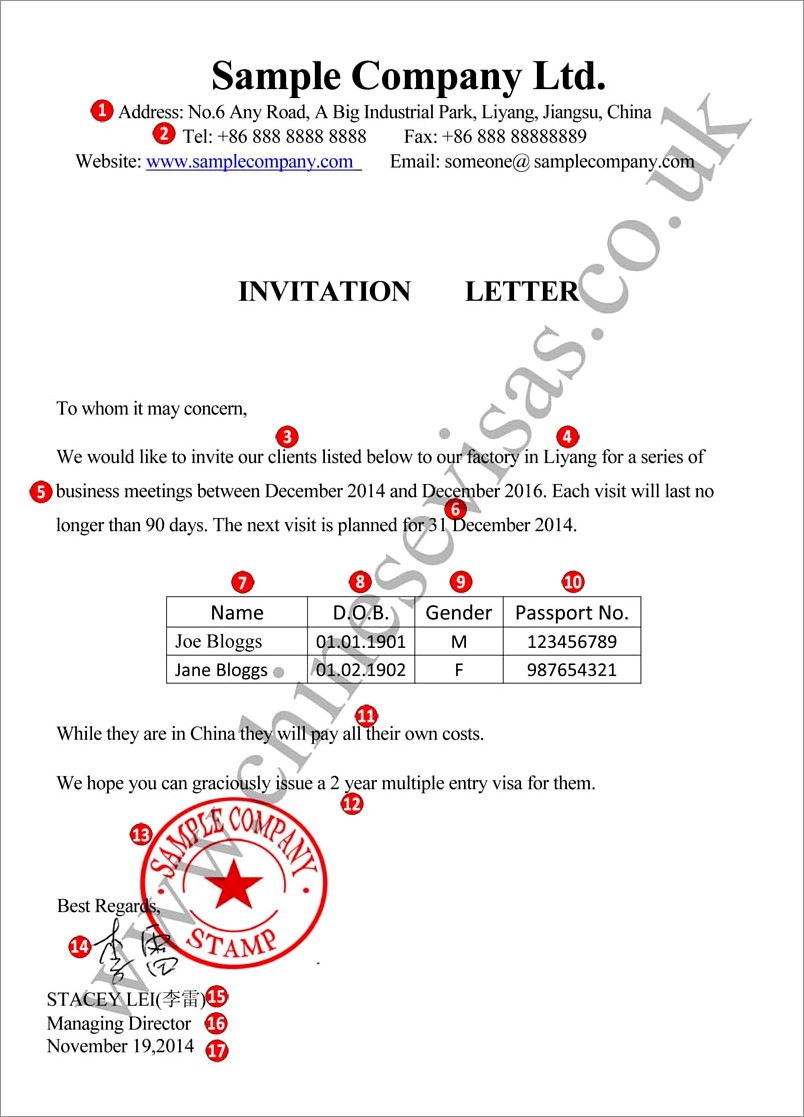 Notarized Invitation Letter For Us Visa