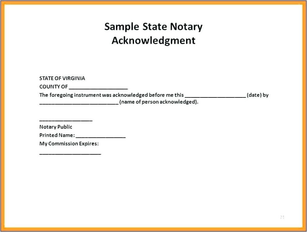 Notary Acknowledgement Sample Oklahoma
