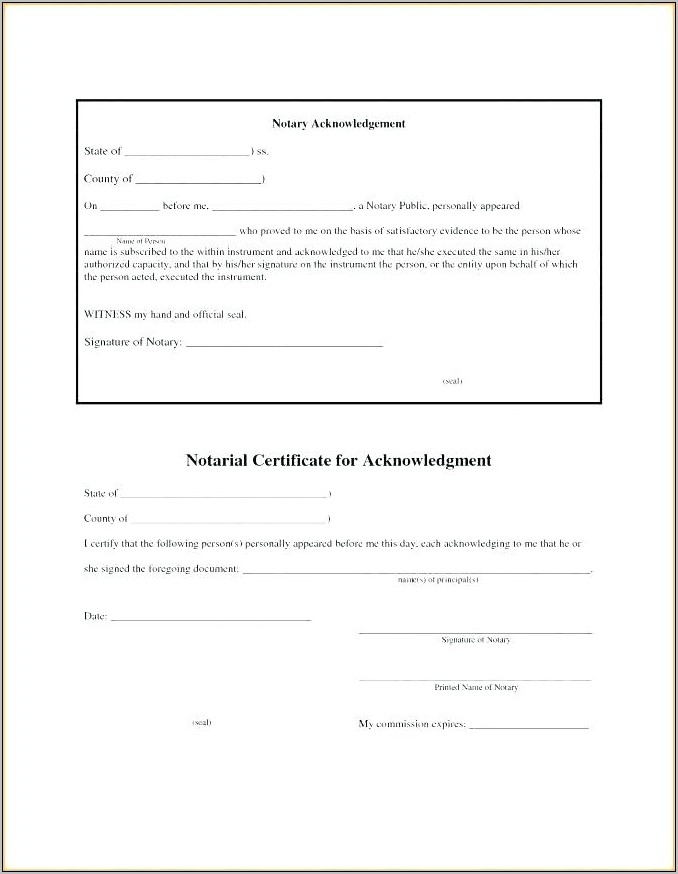 Notary Form Template California