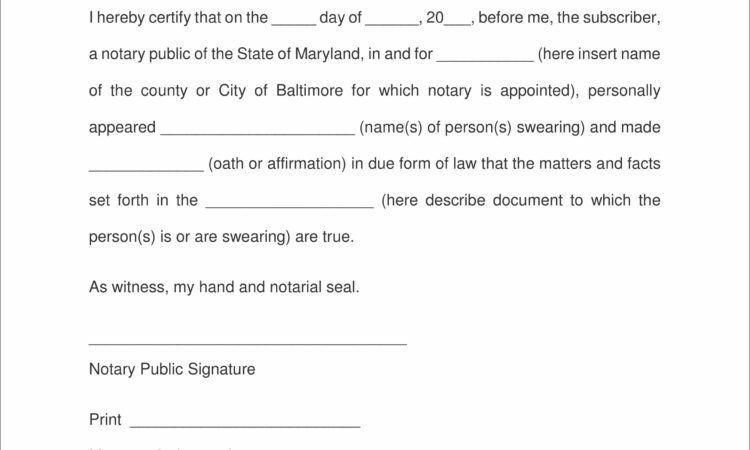 Notary Public Statement Maryland