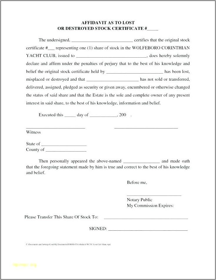 Notary Public Statement Sample Nc