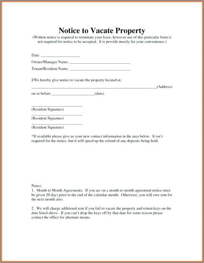 Notice Of Eviction Template Ontario