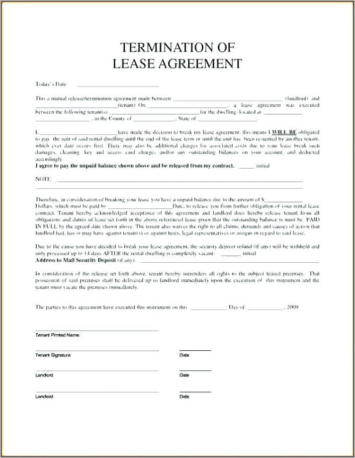Notice Of Termination Of Contract Agreement