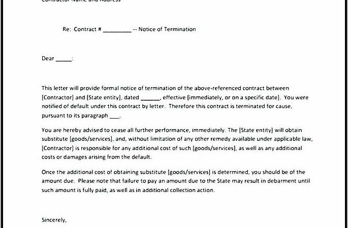 Notice Of Termination Of Contract Template Uk