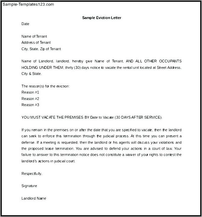 Notice To Quit Sample Letter Uk