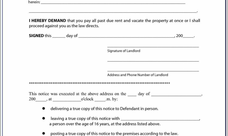 Notice To Vacate Texas Form