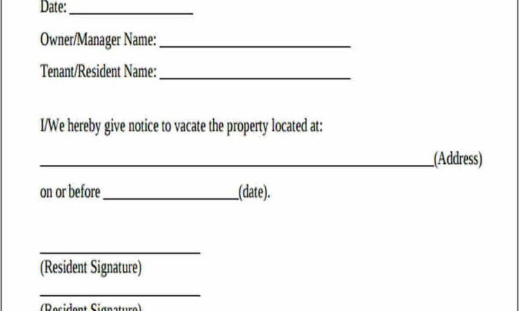 Notice To Vacate Texas Sample