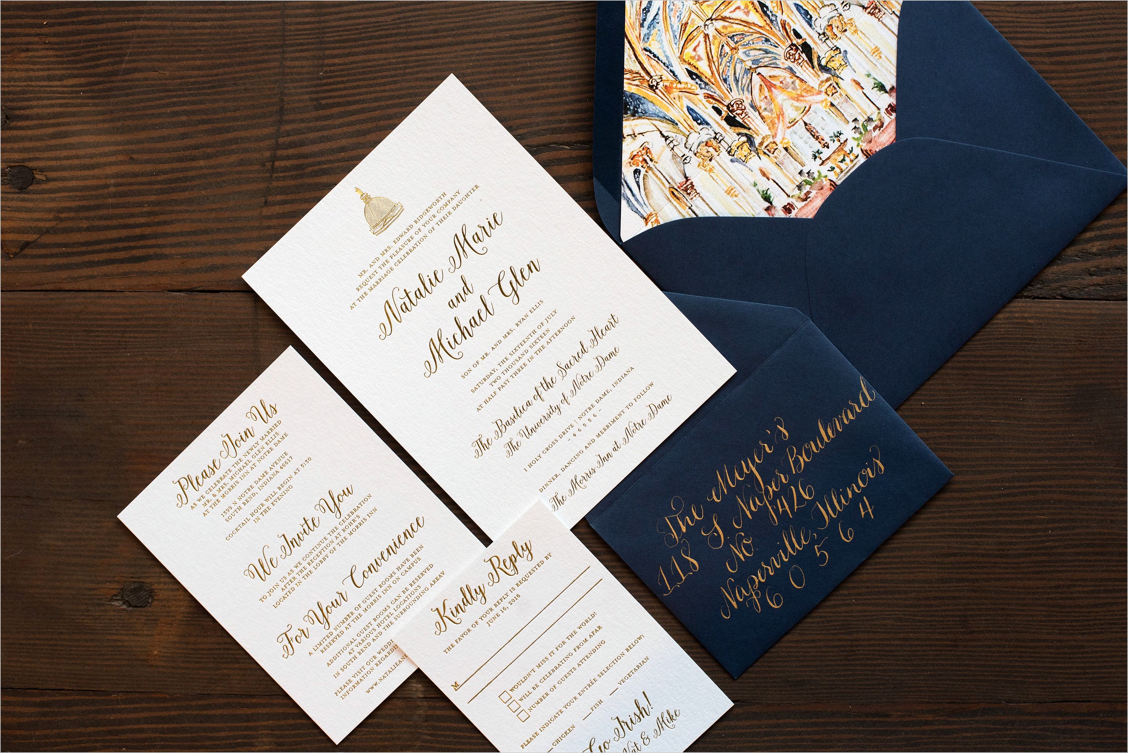 Notre Dame Wedding Invitations