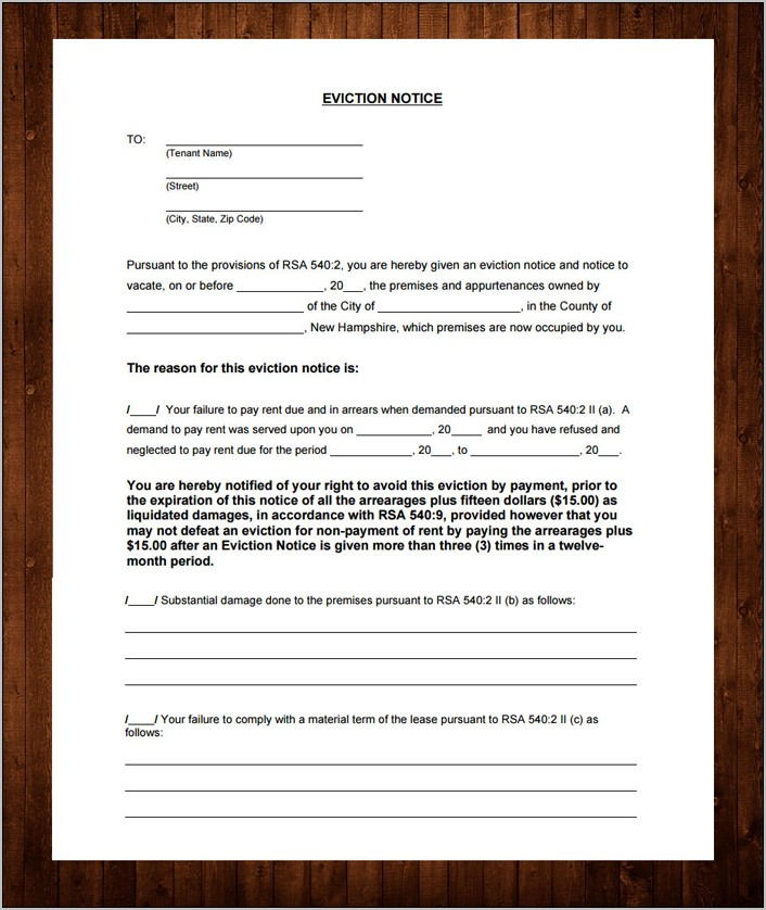 Nsw Tenant Eviction Notice Template