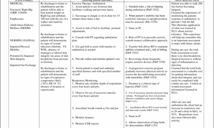 Nursing Care Plans Templates Uk