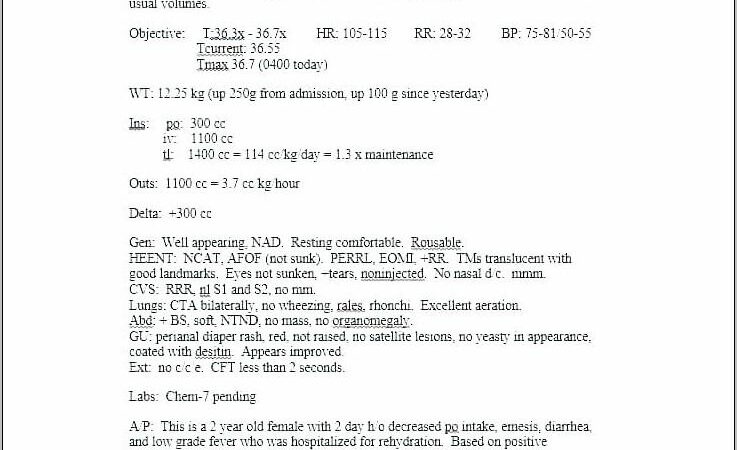 Nursing Home Progress Note Example