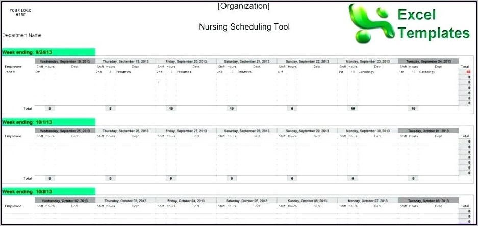 Nursing Home Staff Schedule Template