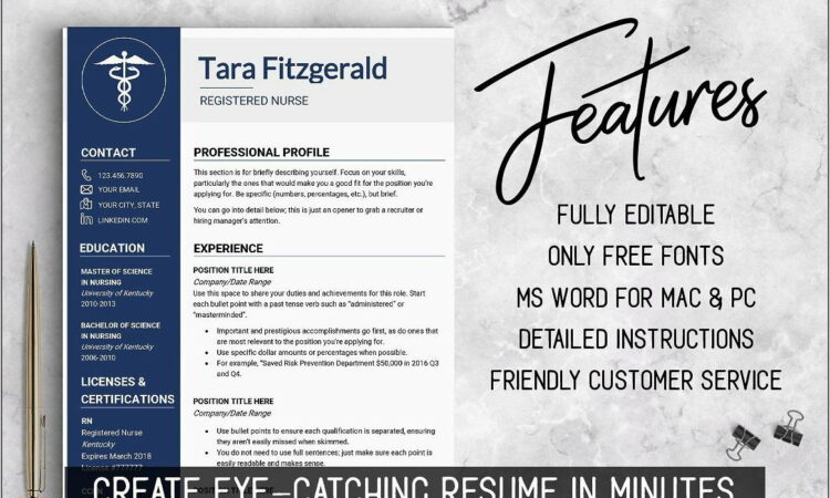 Nursing Resume Template Word Free