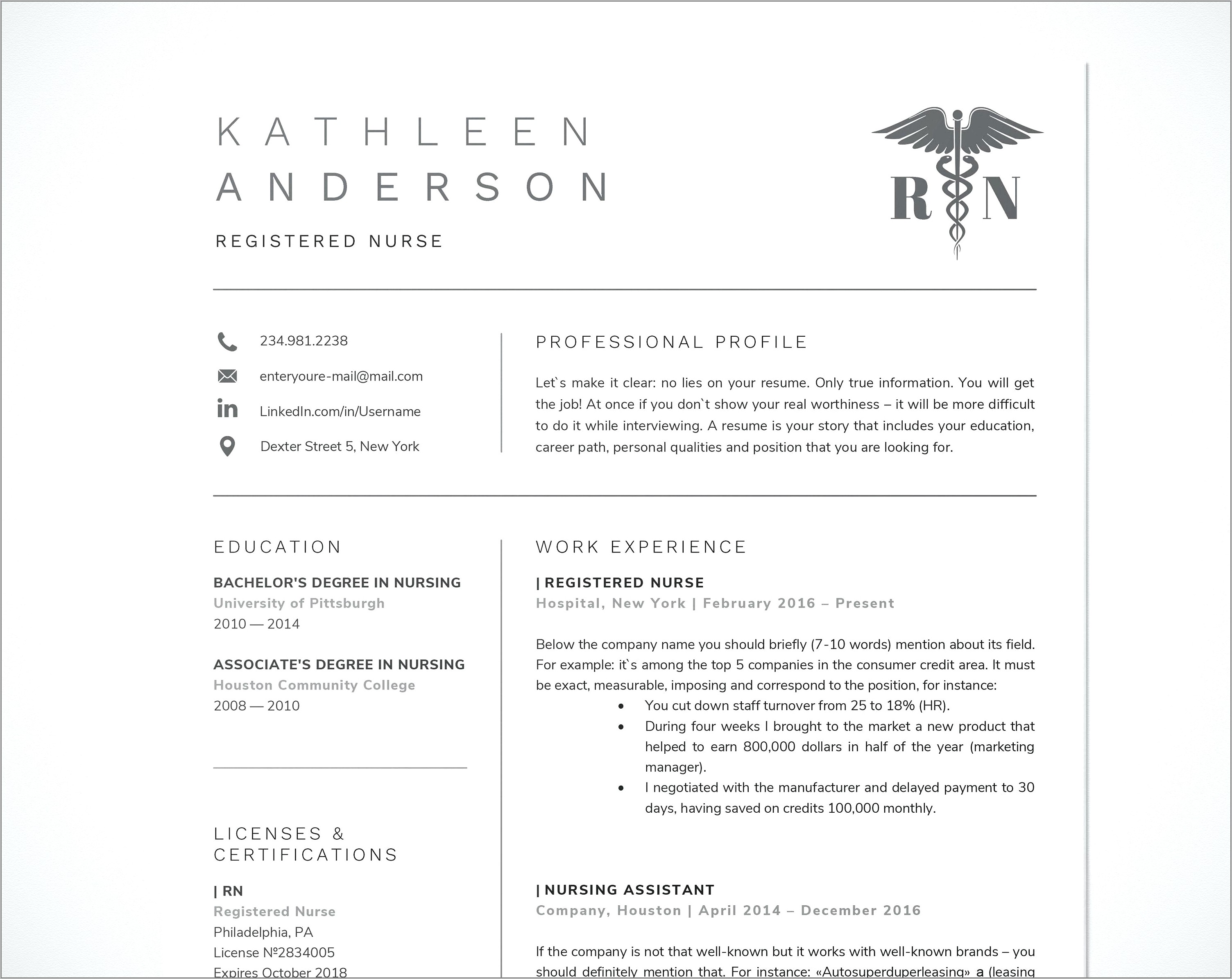 Nursing Resume Templates Free