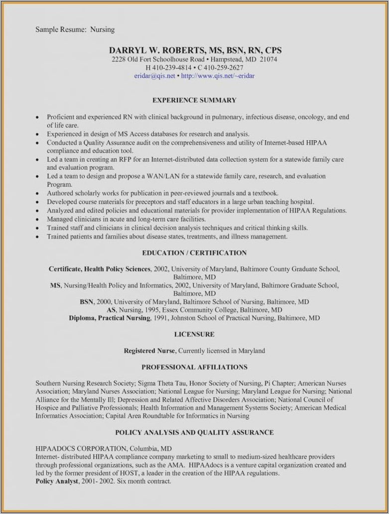 resume templates for new nursing graduates