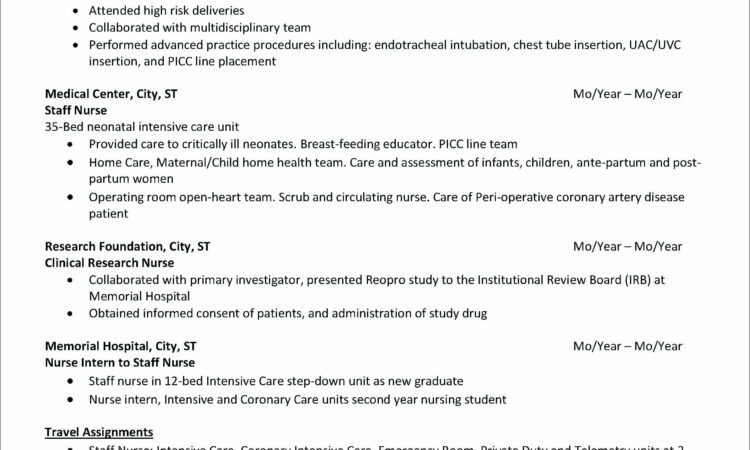 Nursing Student Resume Template Word