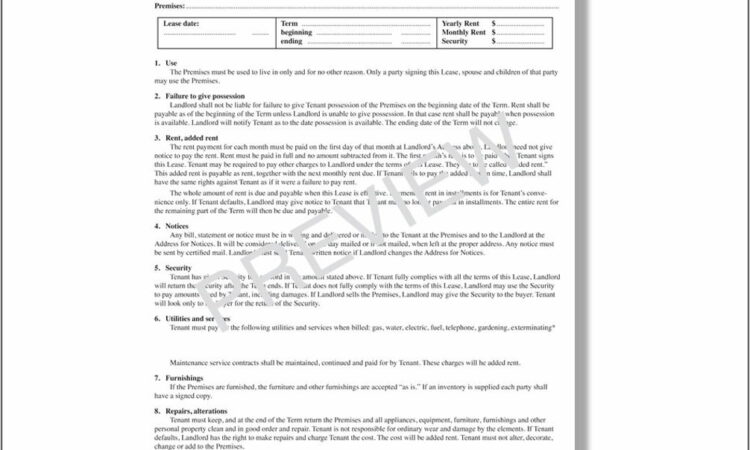 Nys Landlord Tenant Lease Agreement