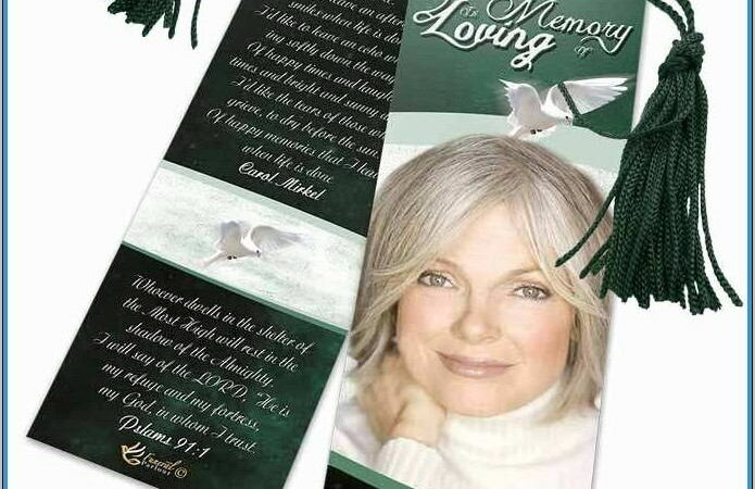 Obituary Bookmark Template Free