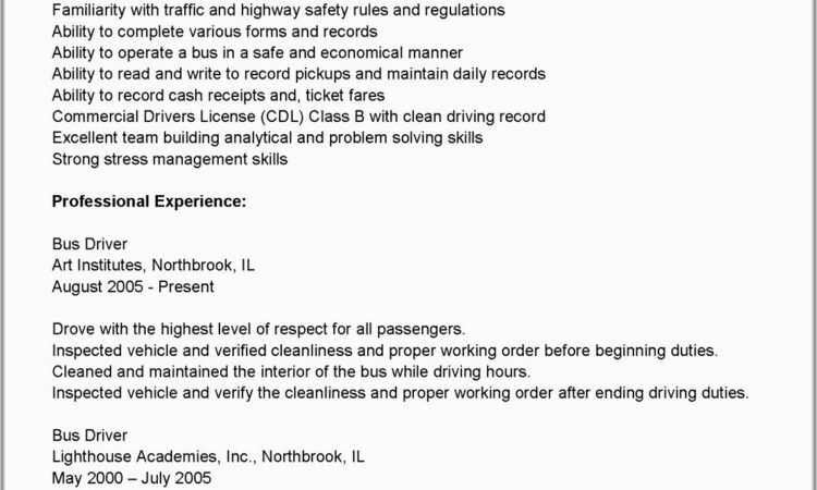 Objective For Truck Driver Position Resume