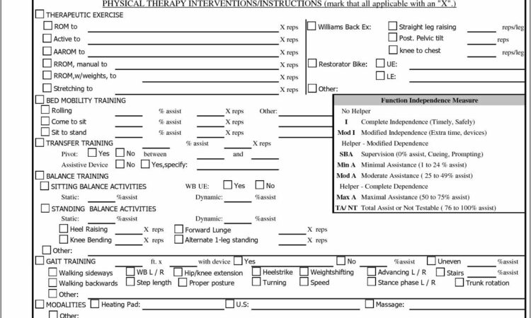 Occupational Therapy Progress Note Template