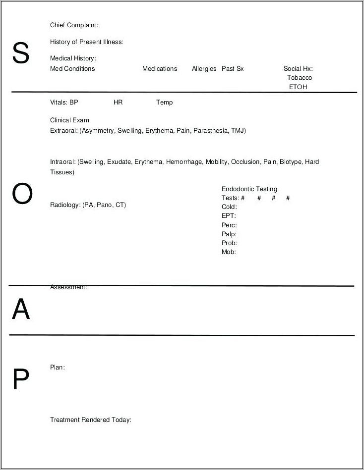Occupational Therapy Soap Note Template