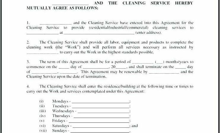 Office Cleaning Contract Samples