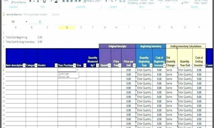 Office Equipment Inventory Form