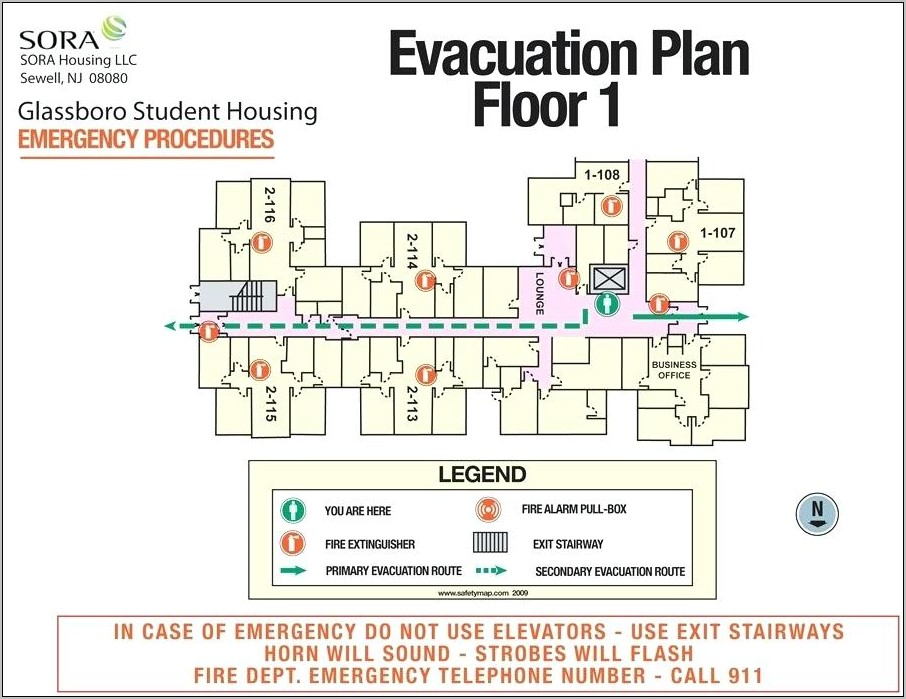 Office Evacuation Map Template