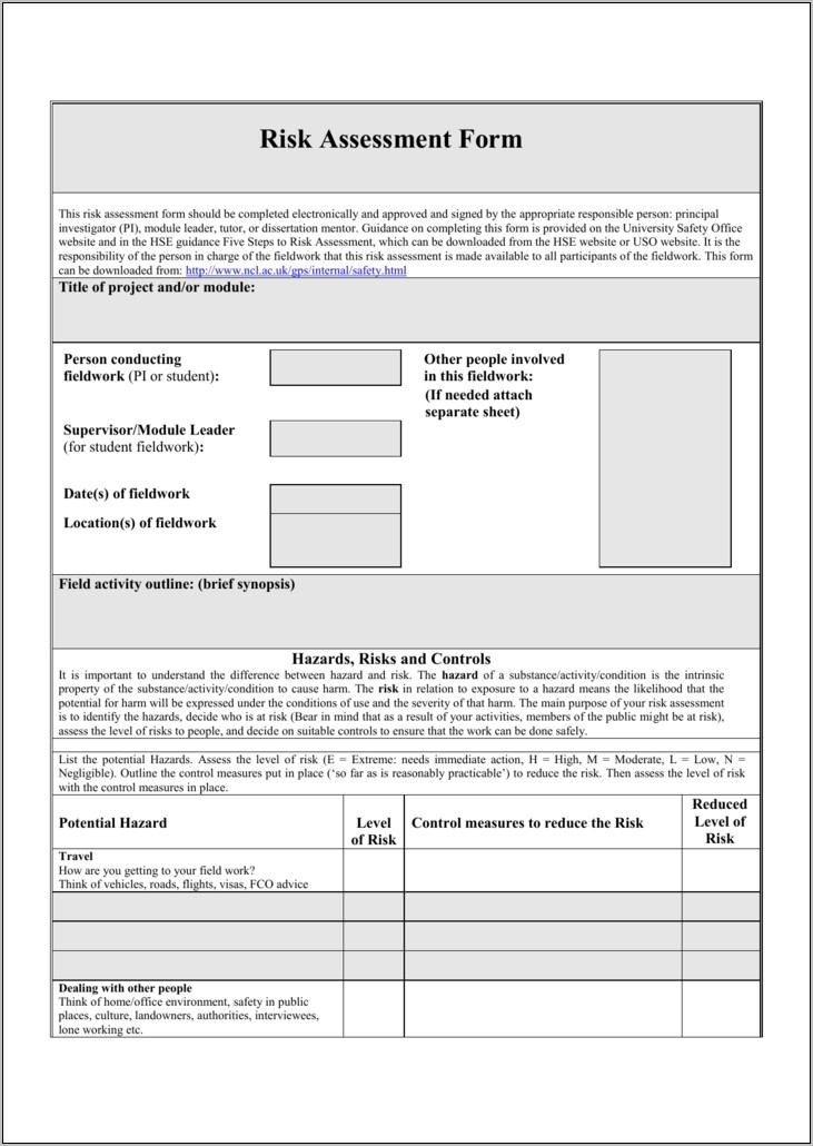 Office Lone Working Risk Assessment Template