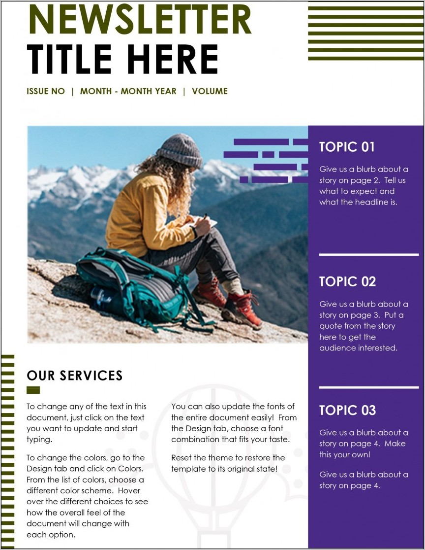 Office Publisher Newsletter Templates