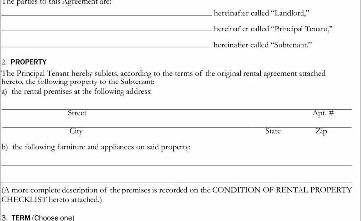 Office Sublease Agreement Template