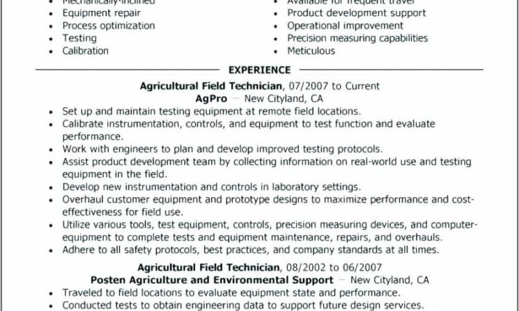 Oil Field Resume Samples